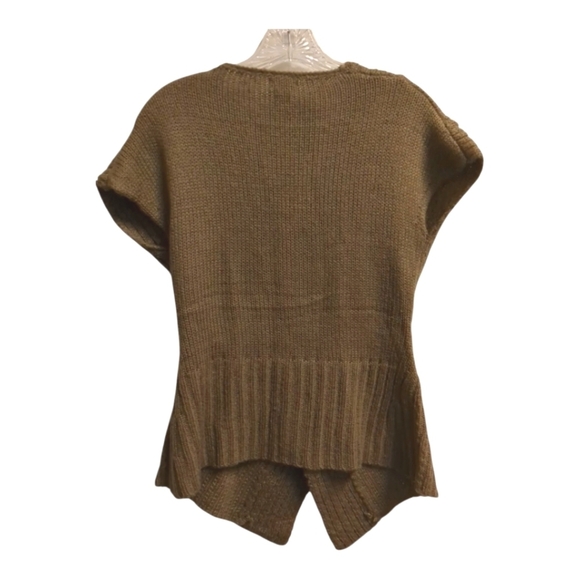 Escio Anthropologie v neck sweater sleeveless brown bohemian chunky weave - Picture 2 of 4